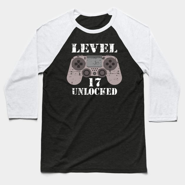 Level 17 Unlocked Baseball T-Shirt by RW